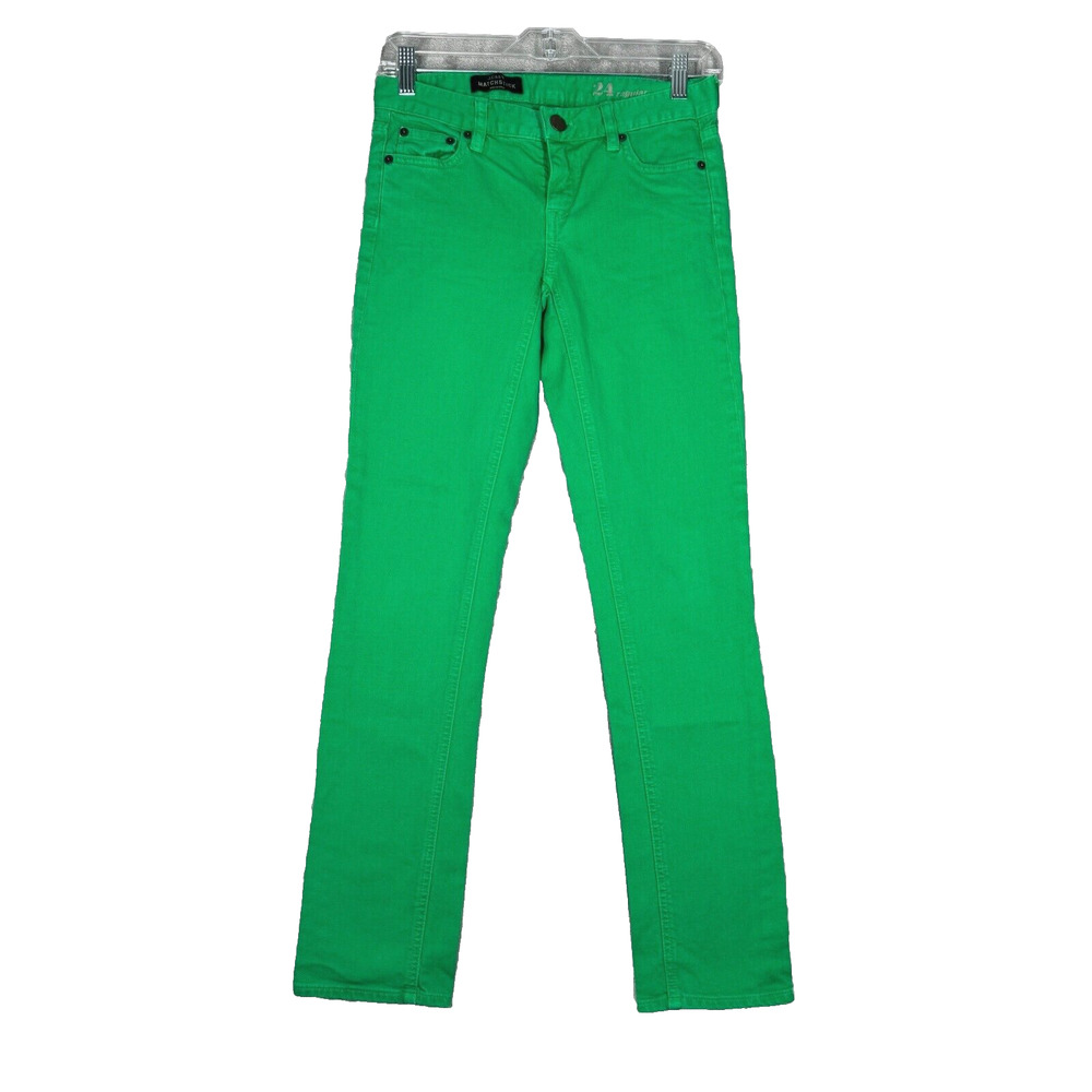 J. Crew Jeans Womens 0 24" Green Toothpick Skinny Casual Bold Colorful‎ Y2K